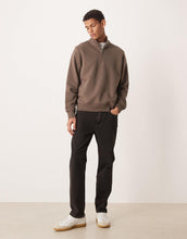 Load image into Gallery viewer, Mango quarter zip high neck sweatshirt brown