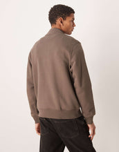 Load image into Gallery viewer, Mango quarter zip high neck sweatshirt brown