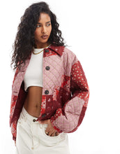 Load image into Gallery viewer, Edited patchwork quilt jacket red cherry