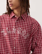 Load image into Gallery viewer, XLARGE shirt embroidered red check