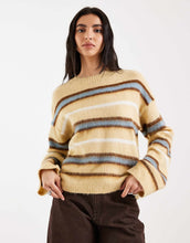 Load image into Gallery viewer, Vero Moda knitted crew neck jumper yellow multi stripe