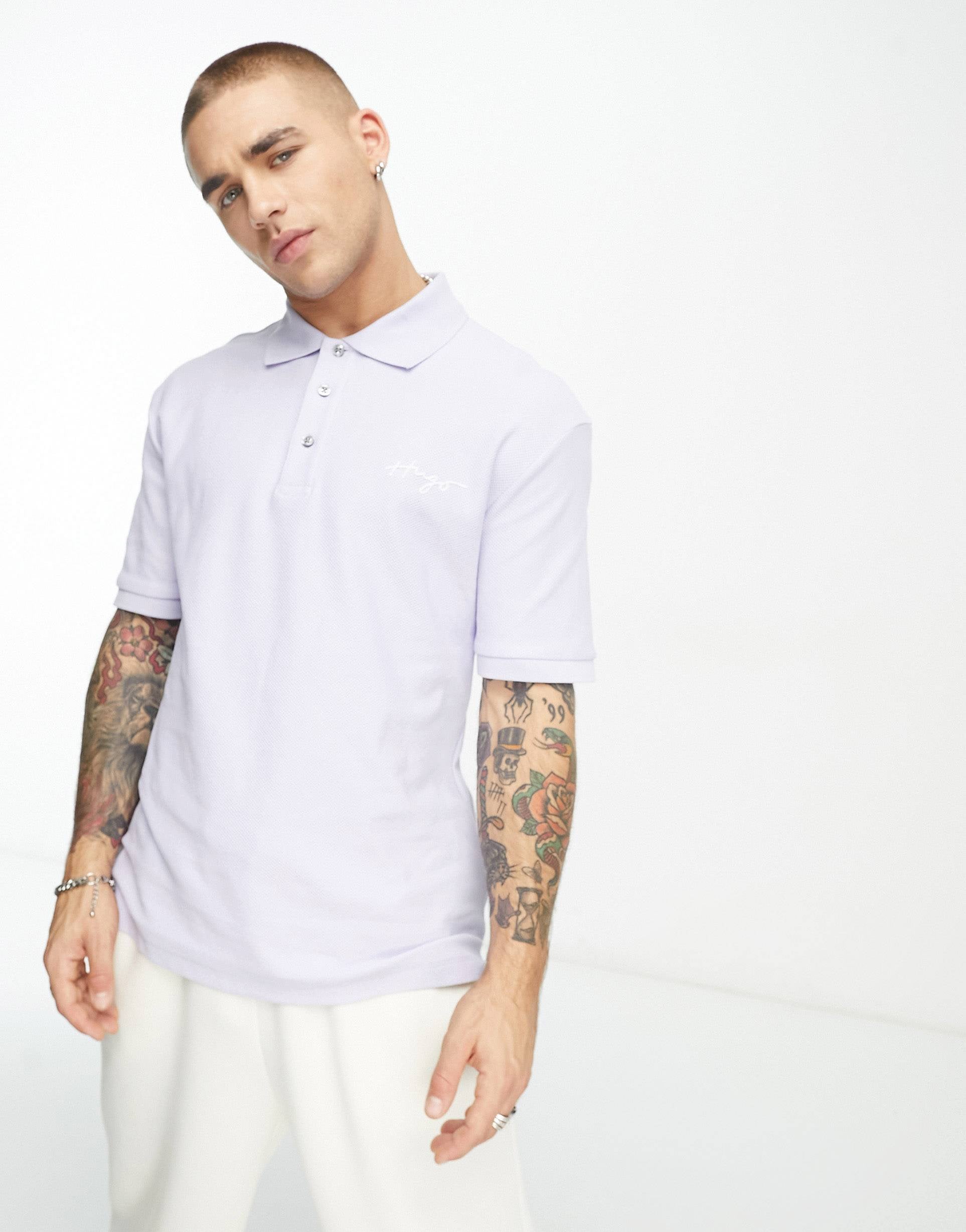 HUGO Daipo polo shirt light purple