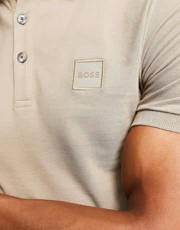 BOSS Orange slim fit polo shirt beige