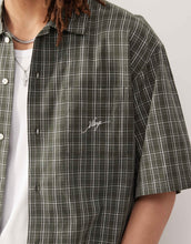 Load image into Gallery viewer, XLARGE shirt embroidered script green check