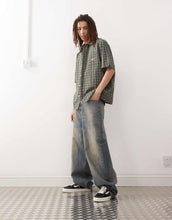 Load image into Gallery viewer, XLARGE shirt embroidered script green check