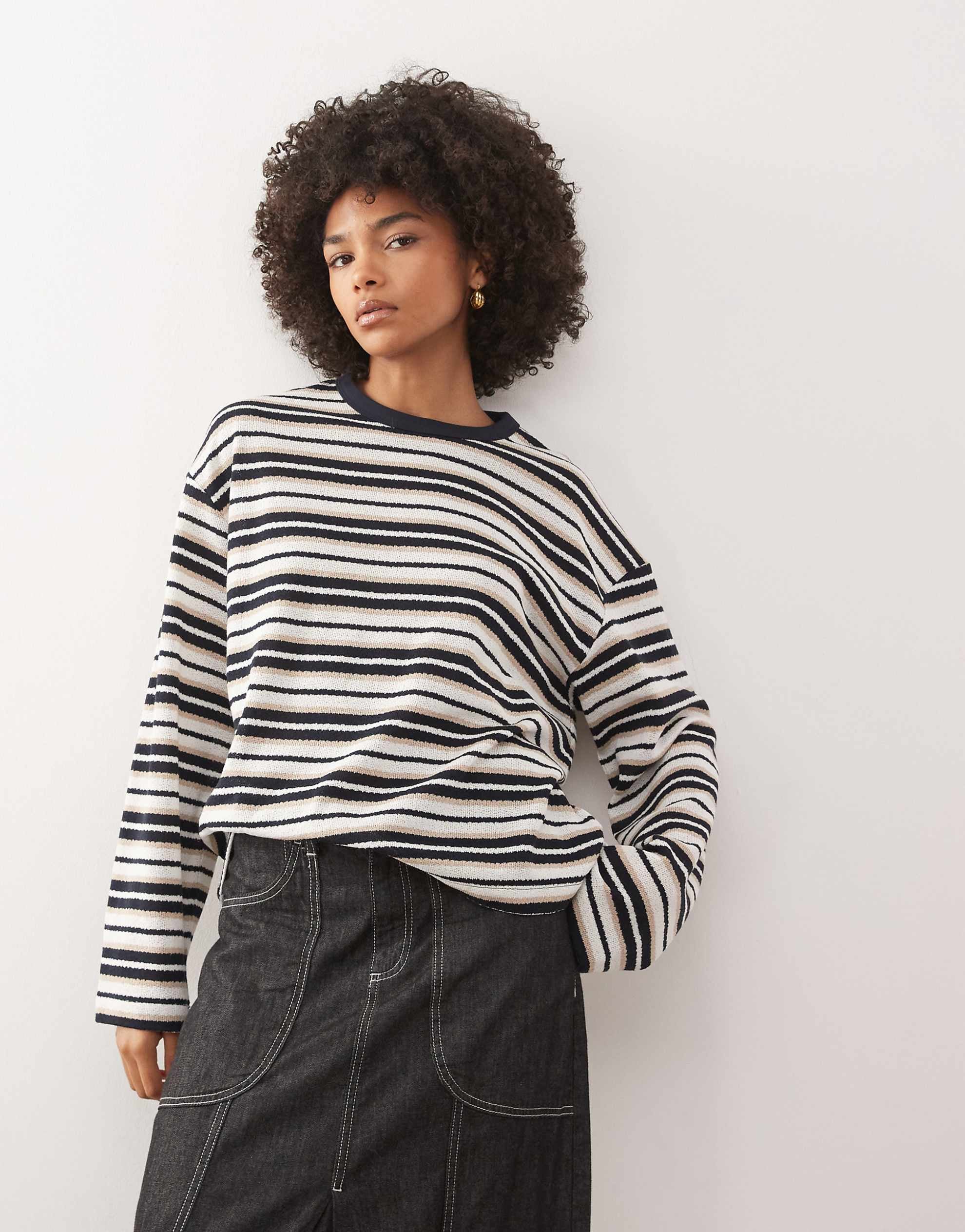 Reclaimed Vintage top neutral stripe