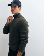 Load image into Gallery viewer, ONLY &amp; SONS cotton rich 1/4 zip knit jumper deep grey