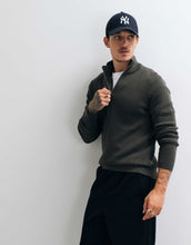 Load image into Gallery viewer, ONLY &amp; SONS cotton rich 1/4 zip knit jumper deep grey
