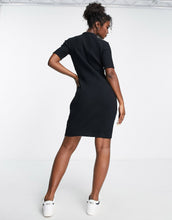 Load image into Gallery viewer, HUGO high neck ribbed bodycon dress black