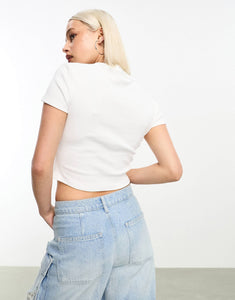 HUGO Deluisa crop t-shirt white