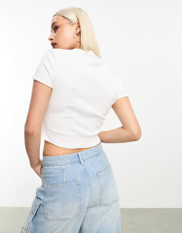 HUGO Deluisa crop t-shirt white
