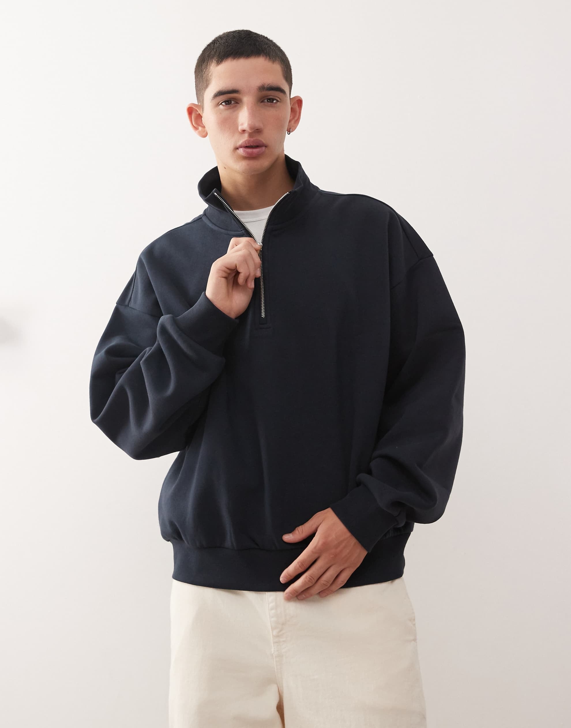 Weekday boxy oversized sweatshirt navy