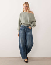 Load image into Gallery viewer, Abercrombie &amp; Fitch mini slash neck sweatshirt green