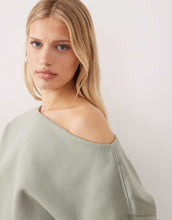 Load image into Gallery viewer, Abercrombie &amp; Fitch mini slash neck sweatshirt green