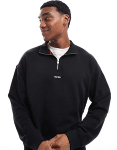 HUGO Red durty half zip sweatshirt black