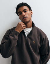 Load image into Gallery viewer, Abercrombie &amp; Fitch icon oversized 1/4 zip sweatshirt brown