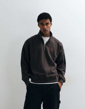 Load image into Gallery viewer, Abercrombie &amp; Fitch icon oversized 1/4 zip sweatshirt brown