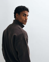 Load image into Gallery viewer, Abercrombie &amp; Fitch icon oversized 1/4 zip sweatshirt brown