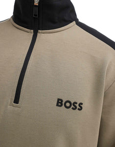 BOSS Green zip up sweatshirt beige