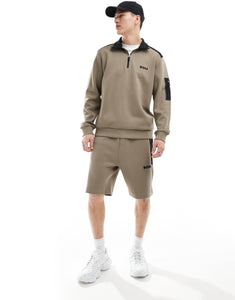 BOSS Green zip up sweatshirt beige