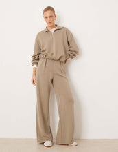 Load image into Gallery viewer, Mango Guesi quarter zip polo sweatshirt &amp; jogger co-ord beige