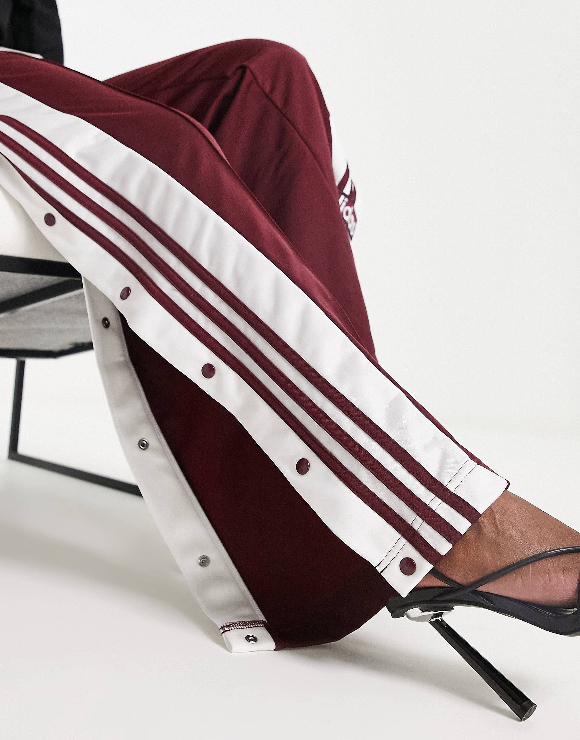 Adidas Originals Adibreak Popper Track Pants In Maroon - Red