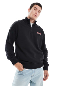 HUGO Red diqiele half zip sweatshirt black