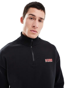 HUGO Red diqiele half zip sweatshirt black