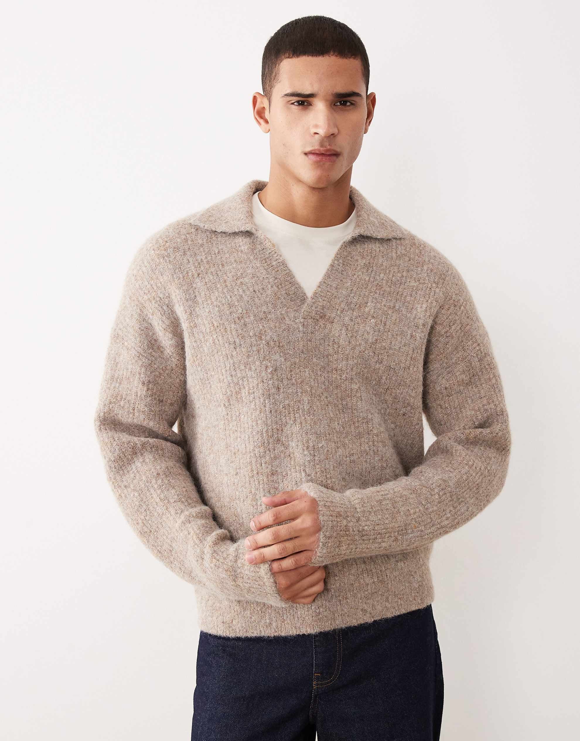 DESIGN relaxed knitted jumper beige