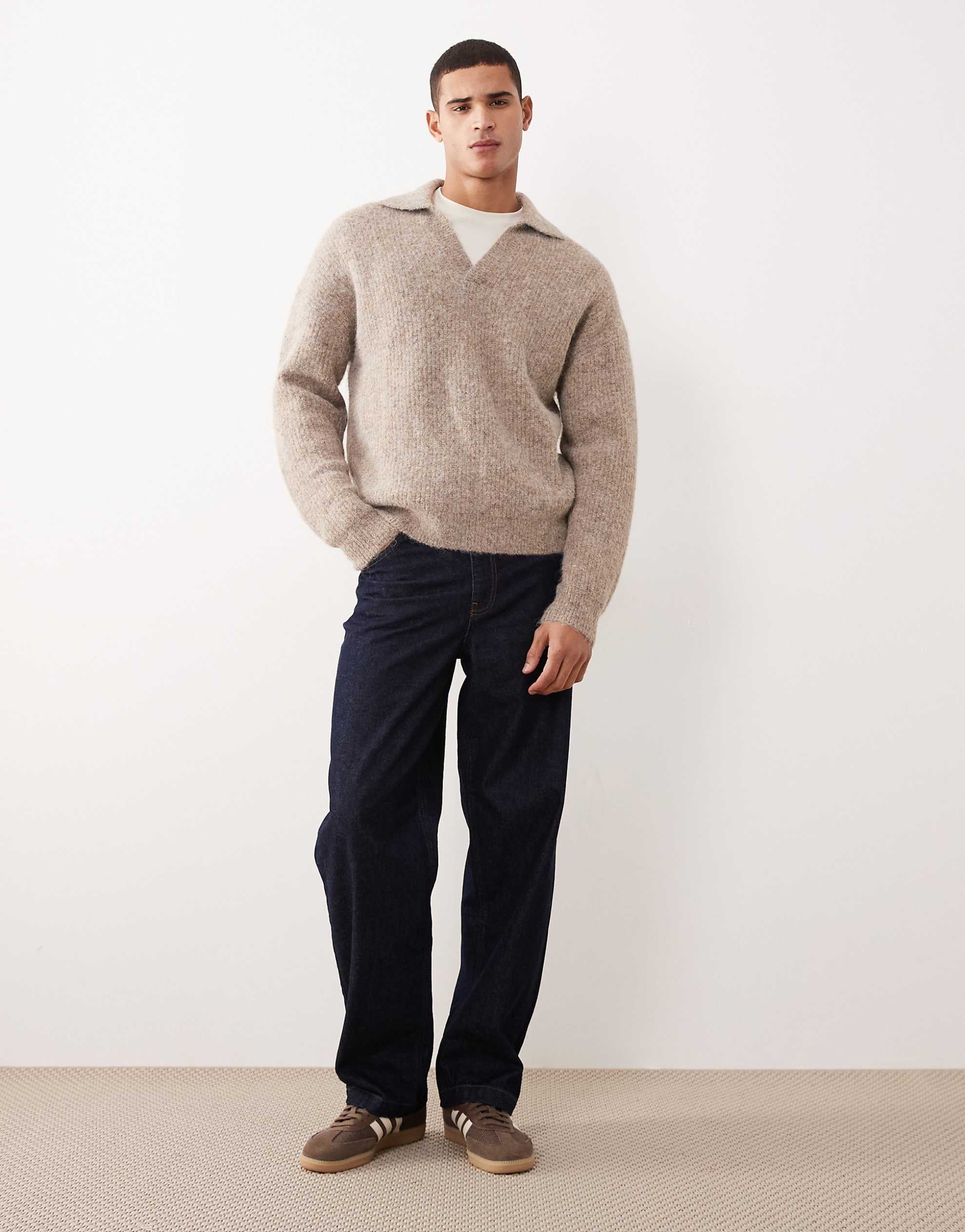 DESIGN relaxed knitted jumper beige