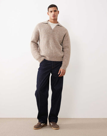 DESIGN relaxed knitted jumper beige