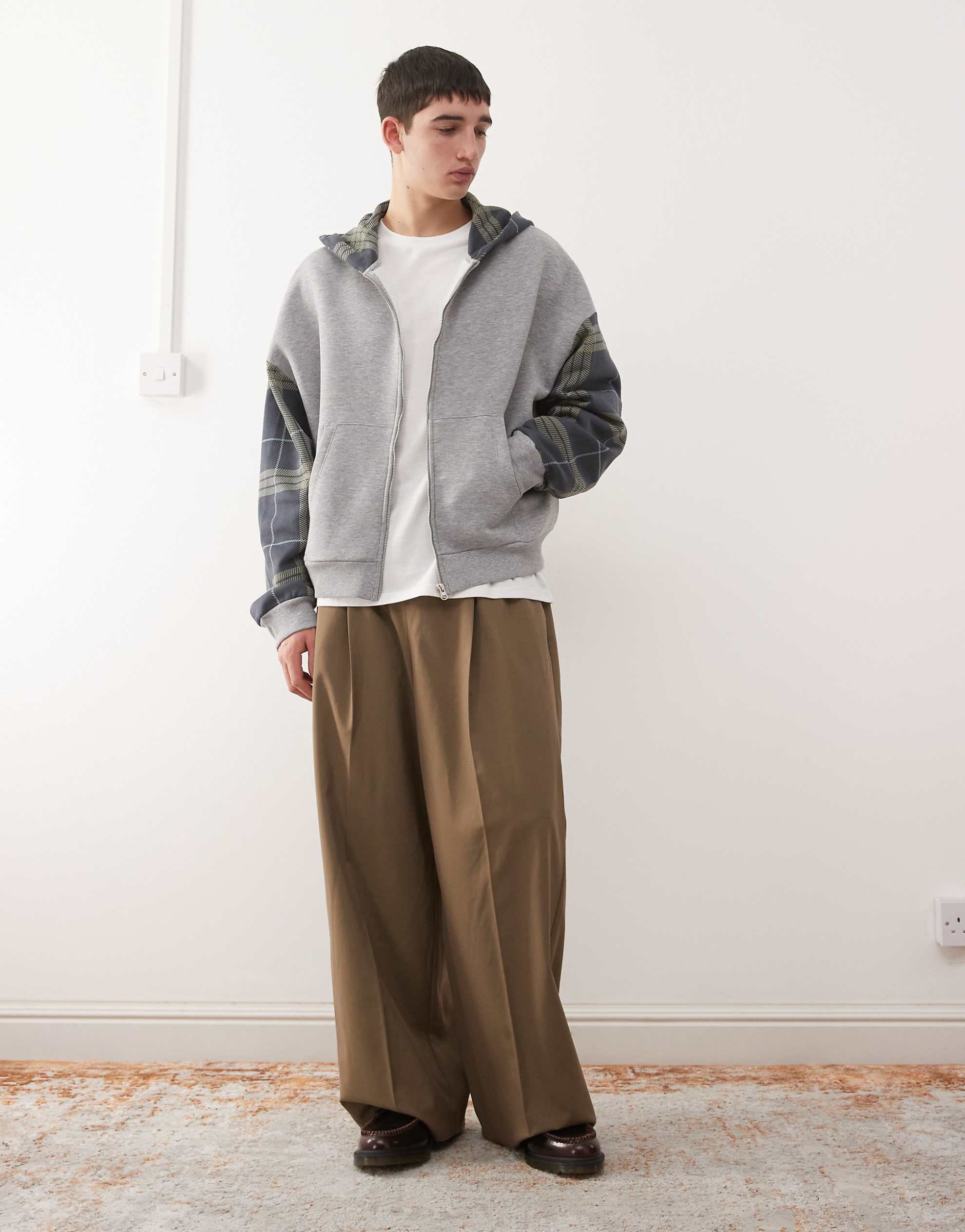 COLLUSION Boxy hoodie grey