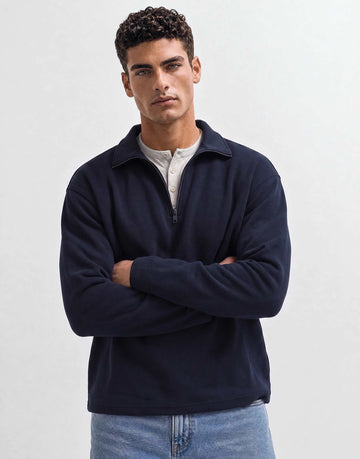 Quarter zip polo top in navy