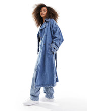 Load image into Gallery viewer, HUGO BLUE denim trench coat mid blue