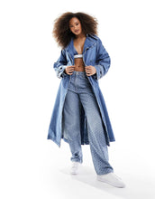 Load image into Gallery viewer, HUGO BLUE denim trench coat mid blue