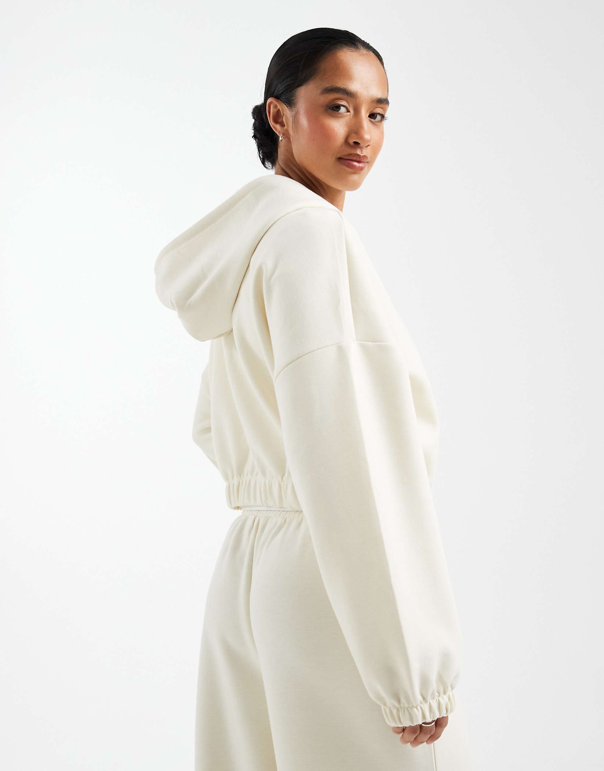 ONLY Petite soft touch hoodie & joggers co-ord cream