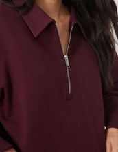 Load image into Gallery viewer, ARKET cotton long sleeve quarter zip sweatshirt burgundy