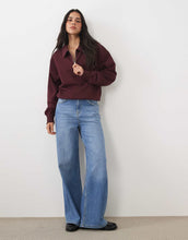 Load image into Gallery viewer, ARKET cotton long sleeve quarter zip sweatshirt burgundy