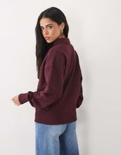 Load image into Gallery viewer, ARKET cotton long sleeve quarter zip sweatshirt burgundy