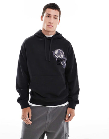 HUGO Red dirosehood pullover hoodie floral back