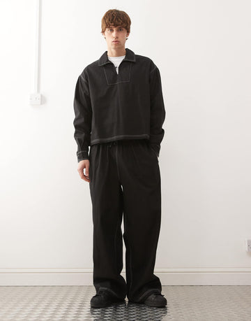 Reclaimed Vintage co-ord contrast stitching black