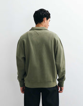 Load image into Gallery viewer, Tommy Jeans waffle relaxed fit quarter-zip sweatshirt khaki