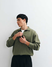 Load image into Gallery viewer, Tommy Jeans waffle relaxed fit quarter-zip sweatshirt khaki