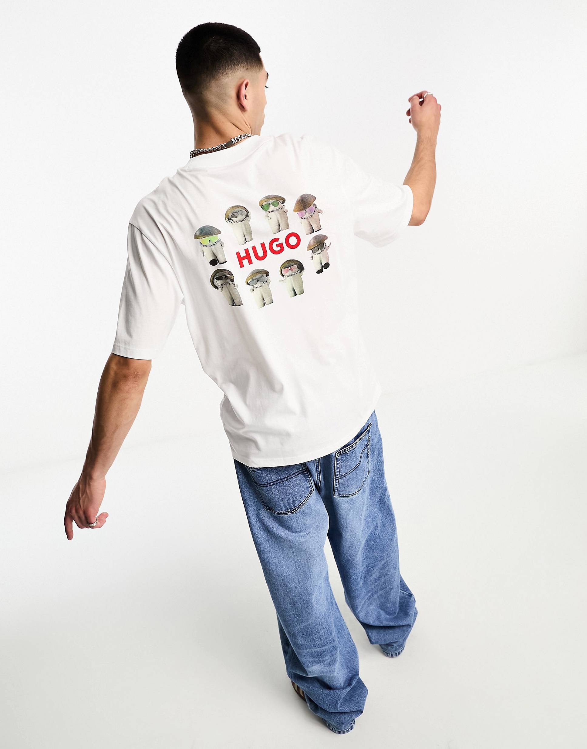 HUGO Dampignon front graphics t-shirt white