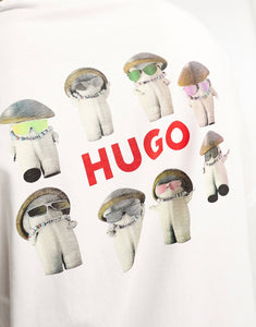 HUGO Dampignon front graphics t-shirt white