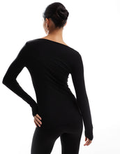 Load image into Gallery viewer, HUGO co-ord long sleeve thermal t-shirt black