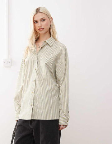 COLLUSION shirt green white