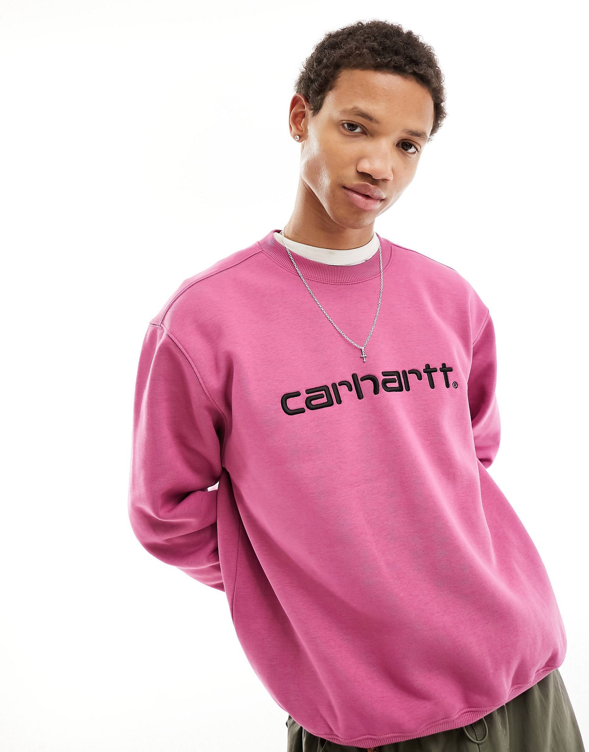 Carhartt WIP script sweatshirt pink