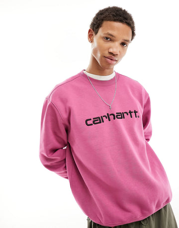 Carhartt WIP script sweatshirt pink