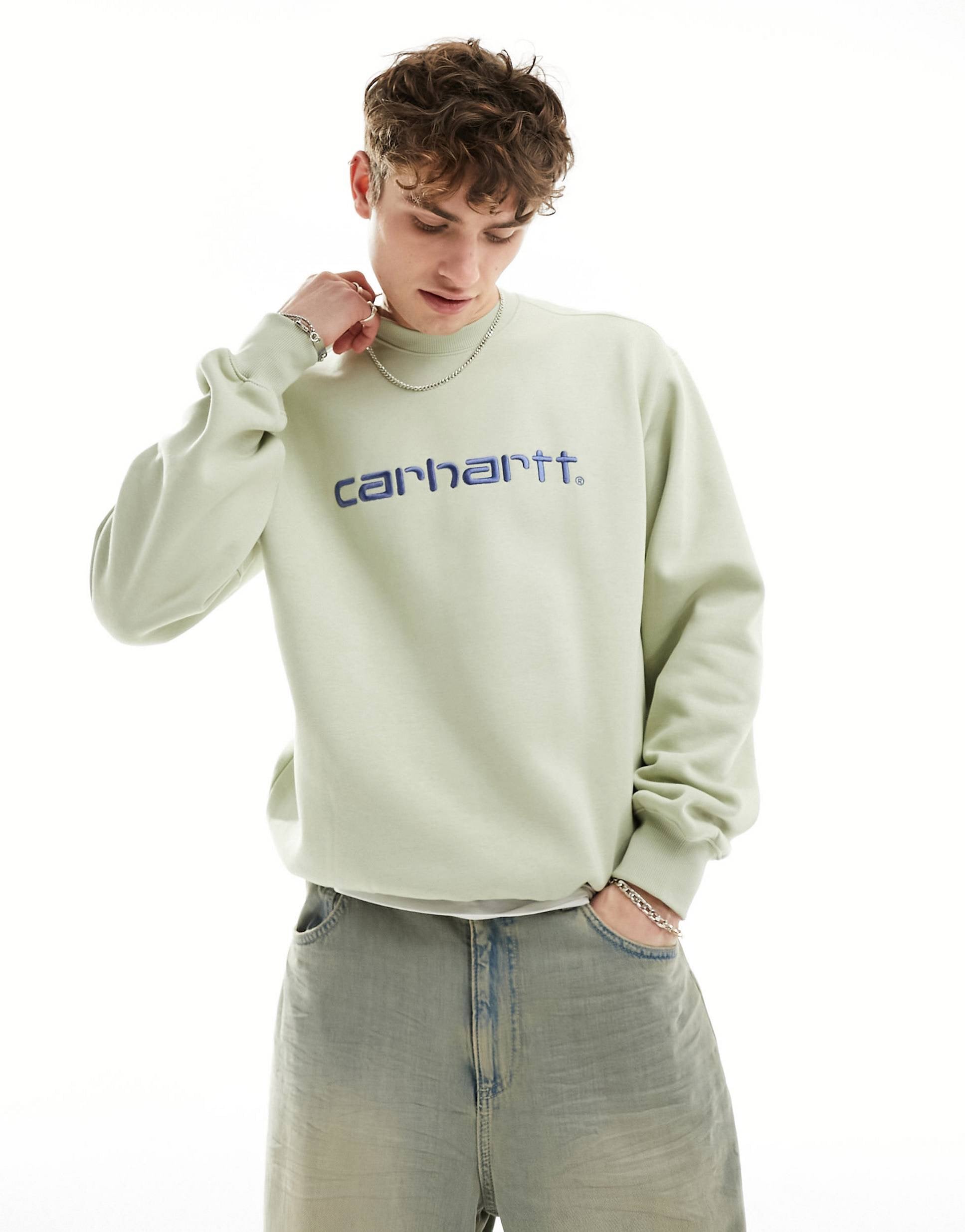 Carhartt WIP script sweatshirt green